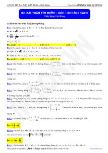 Toán học - Bài toán tìm điểm – góc – khoảng cách