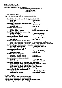Đề kiểm tra dự thảo học kỳ II môn: Sinh học 7 năm học: 2011 - 2012