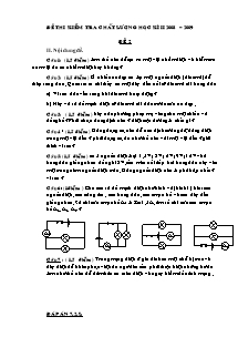 Đề thi kiểm tra chất lượng học kì II năm 2008 – 2009 môn Lý 6 - Đề 2