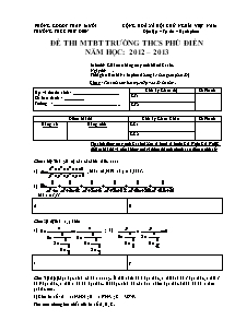 Đề thi máy tính bỏ túi trường THCS Phú Điền năm học: 2012 – 2013
