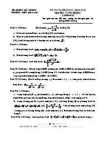 Đề thi thử đại học năm 2012 môn thi: Toán - Khối D (lần thứ hai)