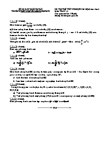 Đề thi thử tốt nghiệp năm học: 2011 - 2012 môn: Toán 12