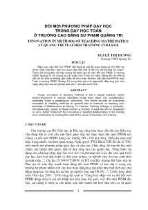 Đổi mới phương pháp dạy học trong dạy học Toán ở trường cao đẳng sư phạm Quảng Trị