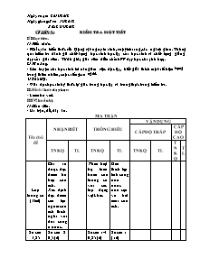 Giáo án Sinh học 7 - Tiết 55: Kiểm tra một tiết