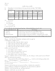 Kiểm tra 1 tiết môn Sinh 8