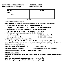 Kiểm tra 1 tiết môn Sinh học 7 - Trường THCS Song Lộc