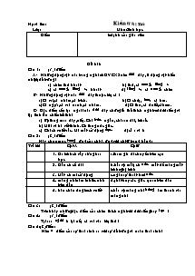 Kiểm tra 1 tiết môn Sinh học khối lớp 7