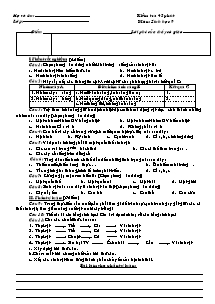 Kiểm tra 45 phút Môn học: Sinh học lớp 9