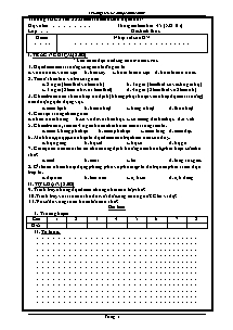 Kiểm tra môn sinh học khối 7 - Trường THCS - Năm học 2008 - 2009