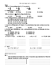 Ôn tập học kỳ I - Toán 5