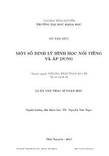 Toán học - Một số định lí Hình học nổi tiếng và áp dụng