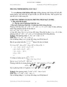 Toán học - Phương trình không mẫu mực