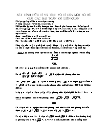 Toán học - Xét tính hữu tỉ và tính vô tỉ của một số để giải các bài toán có liên quan