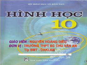 Bài giảng Hình học 10 - Bài 1: Phương trình đường thẳng