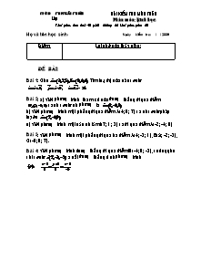 Bài kiểm tra môn toán phân môn: Hình Học năm 2009