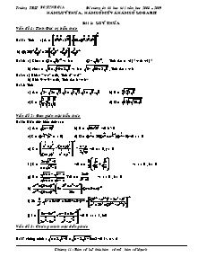 Đề cương ôn thi học kì I - Hàm luỹ thừa, hàm số mũ và hàm số logarit