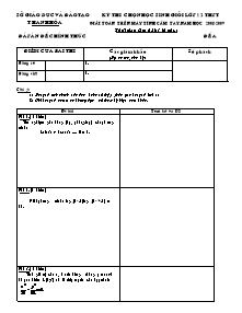 Đề thi chọn học sinh giỏi lớp 12 THPT giải toán trên máy tính cầm tay năm học 2008 - 2009