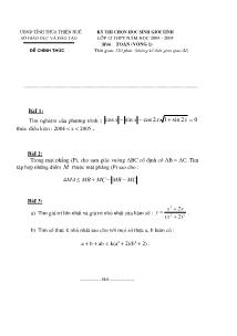 Đề thi chọn hoc sinh giỏi tỉnh lớp 12 THPT năm học 2004 - 2005 môn Toán (vòng 1)