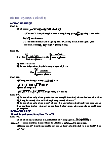 Đề thi đại học - Đề số 1, 2