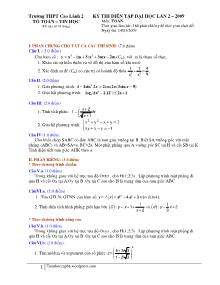 Đề thi diễn tập đại học lần 2 – 2009 môn: Toán