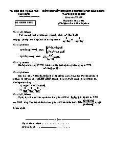 Đề thi tuyển sinh lớp 10 thpt chuyên bắc giang năm học 2008 - 2009 môn thi: Toán