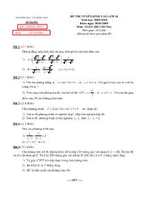 Đề thi tuyển sinh vào lớp 10 năm học: 2009 - 2010 môn Toán (đề chung)