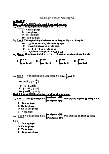 Toán học - Bài tập trắc nghiệm