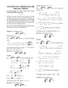 Toán học - Giải phương trình bằng hệ phương trình