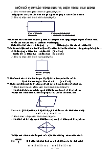 Toán học - Một số quy tắc tính chu vi, diện tích các hình